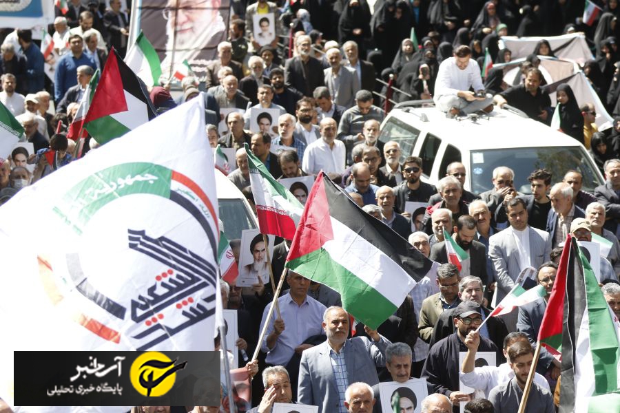 راهپیمایی مردم تبریز در حمایت از عملیات «وعده صادق»